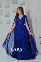 فستان سهرة شيفون حرير نيلي