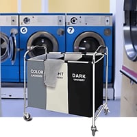 ترابيكس - سلة غسيل معدنية بـ 3 أقسام وعجلات متحركة...