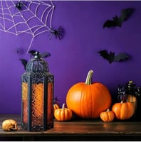 فانوس زجاجي ومعدني فاخر بألوان متعددة حجم كبير