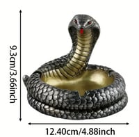 طفاية سجائر انيقة على شكل افعى كوبرا لون فضي ذهبي