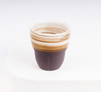 كوب سيراميك بني و ابيض 150مل