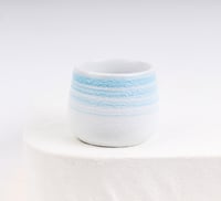 كوب سيراميك ازرق 110مل -خطوط زرقاء