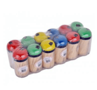 علب أعواد الأسنان الملونة