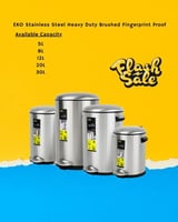 سلة مهملات ستانلس ستيل بدواسة من ايكو لون فضي