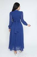 فستان سهرة شيفون مزين بالكريستال