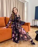 فستان مورد نسائي ناعم ميدي