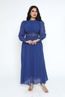 فستان سهرة شيفون مزين بالكريستال