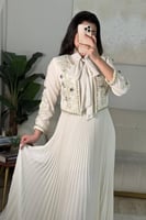 فستان فخم للمناسبات قطعتين جاكيت فخم مرصع بالكريست...