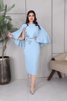 طقم تيور قطعتين راقي مع التطريز على البلوزة والتنو...