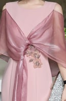 فستان السهره كريب صيفي مرصع بالكريستال النثر