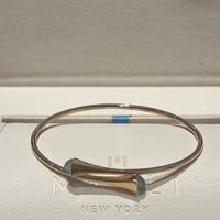 اسوارة مارلي ذهب اصفر بحجر تيفاني - مقاس 17 - تسلي...