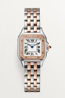 ساعة كارتييه بانثر ستيل مع الماس - وسط