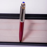 قلم أحمر فضي ستانلس ستيل فاخر