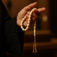 سبحة مستكة أبيض مرقط