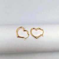 حلق قلوب عيار 18 - Hearts Earrings 18K Gold