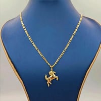 18K Necklace Horse Pendant