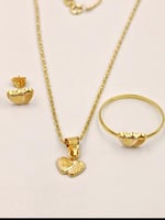 طقم ذهب عيار 18 - 18K Gold set Heart shape