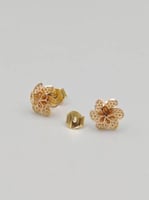 Flower Earring 21k Gold - حلق وردة ذهب عيار 21