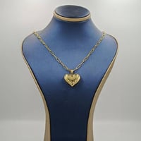 Luxury Heart Paper Clip necklace 18k Gold