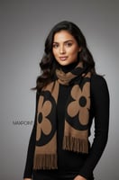 شال نسائي شتوي انيق ذو نمط زخرفي