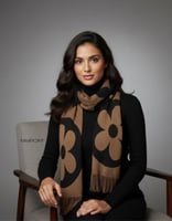 شال نسائي شتوي انيق ذو نمط زخرفي