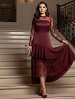 فستان نسائي برغندي