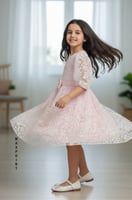 فستان بناتي / لون لحمي