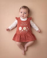 فستان بيبي ميلتون مطرز ازهار + كلمة Sweet meadow +...