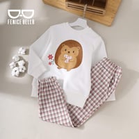 بيجامة بناتي الكنزة ميلتون مطبوع قنفذ وزهرة والبنط...