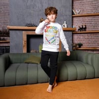 بيجامة اولادي مطبوعة DTF كلمات متقاطعة