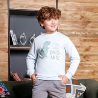 بيجامة اولادي ميلتون طباعة DTF ديناصور + كلمة YOU...