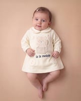 فستان بيبي ملتون مطرز دبدوبة في صندوق موسيقي وكلمة...