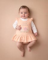 فستان بيبي ميلتون مطرز ازهار + كلمة Sweet meadow +...