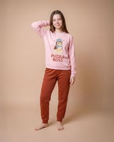 بيجامة بناتي ميلتون طباعة TDF بطريق + كلمة BUZZLE...