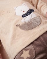 بيجامة بيبي اولادي قطيفة مطرزة دبدوب صياد في زورق