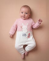 افارول بيبي قطيفة مطرز ارنوب رسام + جيب مطرز + انب...