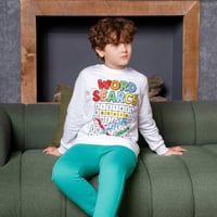 بيجامة اولادي مطبوعة DTF كلمات متقاطعة