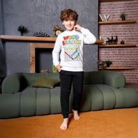 بيجامة اولادي مطبوعة DTF كلمات متقاطعة