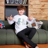 بيجامة اولادي ميلتون طباعة DTF ديناصور + كلمة YOU...