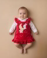 فستان بيبي قطيفة معا كنزة مطبوعة غيوم ونجوم , الفس...