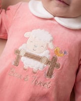 افارول بيبي بناتي قطيفة مطرز نعجة في الحظيرة وعصفو...