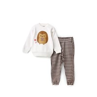 بيجامة بناتي الكنزة ميلتون مطبوع قنفذ وزهرة والبنط...