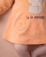 فستان بيبي ملتون مطرز دبدوبة في صندوق موسيقي وكلمة...