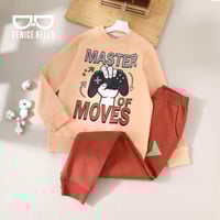 بيجامة اولادي ميلتون مطبوعة DTF يد فيها قبضة بلايس...