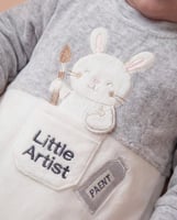 افارول بيبي قطيفة مطرز ارنوب رسام + جيب مطرز + انب...