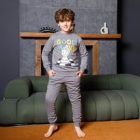 بيجامة اولادي ميلتون طباعة DTF شطرنج + كلمة GOOD M...