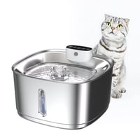 نافورة قطط ستيل مع مستشعر حركه سمارت بحجم 2.8 لتر