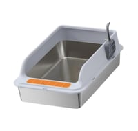 لتر بوكس لفضلات للقطط مع مجرف ستاليس ستيل مفتوح -...