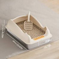 لتر بوكس لفضلات للقطط مع مجرف بلاستيك مفتوح