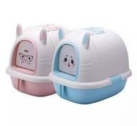 صندوق رمل للقطط مغلق بألوان ورسومات جذابة